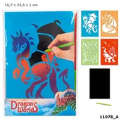 Zabawki kreatywne - Zestaw Do Wydrapywania Smoki 11078A - miniaturka - grafika 1