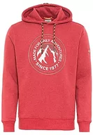 Bluzy męskie - camel active Męska bluza z kapturem 409441/8W40, czerwona, S - miniaturka - grafika 1