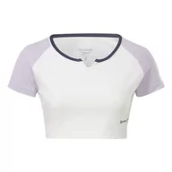 Koszulki i topy damskie - Reebok Damska koszulka Identity Crop, biała, XS, biały, XXL - miniaturka - grafika 1