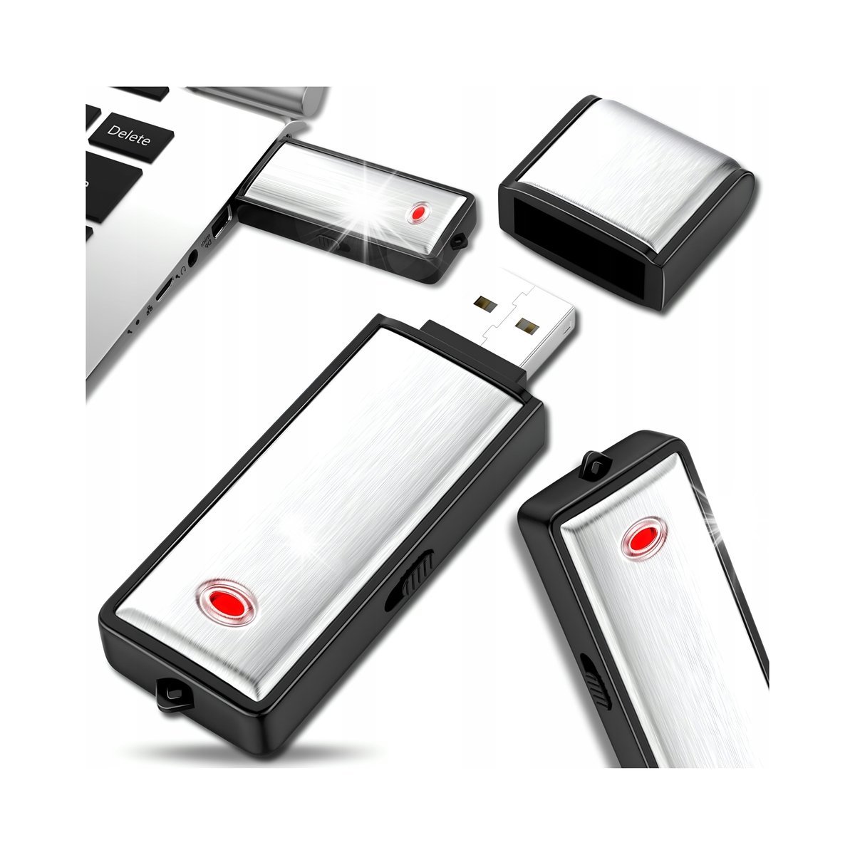 MINI DYKTAFON SZPIEGOWSKI PENDRIVE 16 GB PODSŁUCH PLUSKWA DETEKCJA GŁOSU