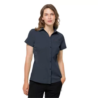 Koszule damskie - Damska koszula z krótkim rękawem Jack Wolfskin PEAK SHIRT W night blue - XS - grafika 1