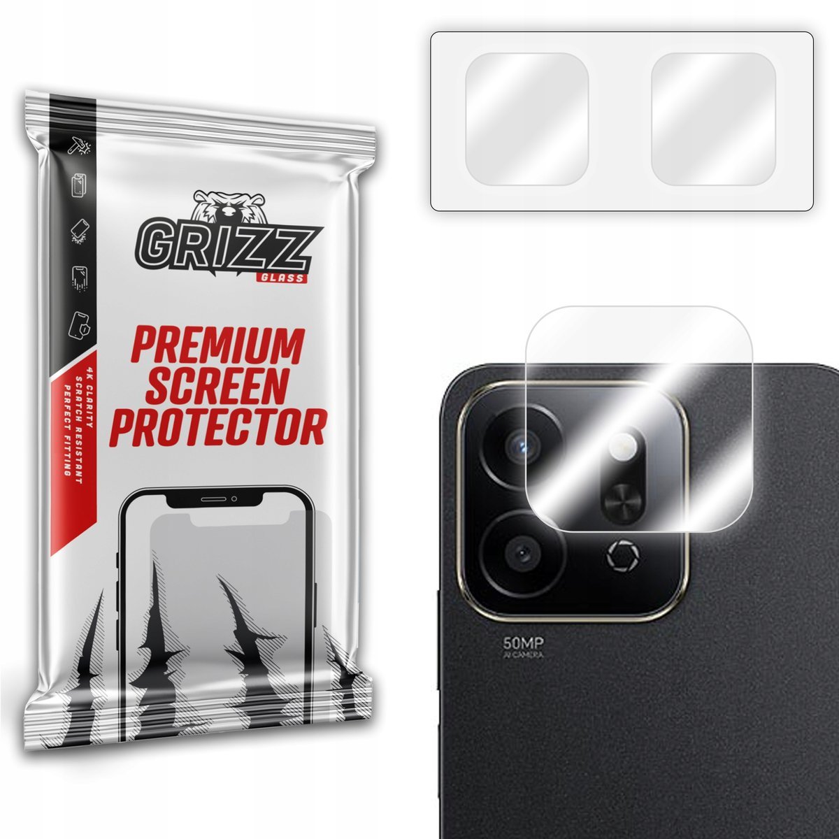 2x Szkło na aparat GrizzGlass HybridGlass Camera do Honor Play 9T 5G