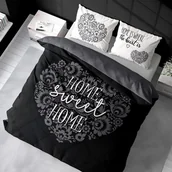 Pościel - Pościel bawełniana, Home sweet home, 3-elementowa, 160x200 - miniaturka - grafika 1