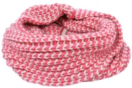 Apaszki i szaliki damskie - Ciepły, koralowo-beżowy komin/szal - miniaturka - grafika 1