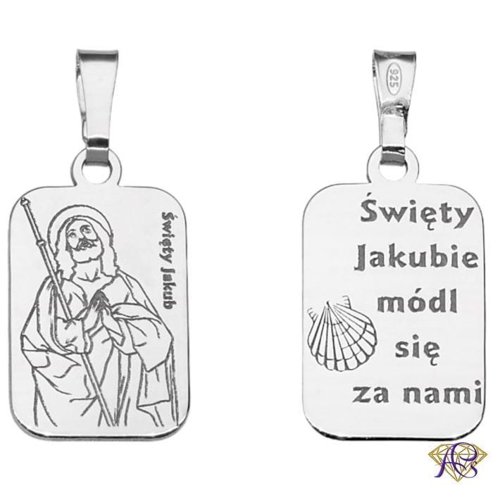 Srebrny medalik Ag 925 rodowany Św. Jakub MDC116R