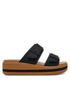 Klapki i japonki damskie - Crocs Klapki Brooklyn Woven Buckle 209978 Czarny - miniaturka - grafika 1