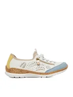 Półbuty damskie - Rieker Półbuty N42K6-80 Biały - miniaturka - grafika 1