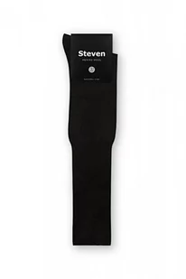 Steven 008 merino czarne podkolanówki męskie - Skarpetki męskie - miniaturka - grafika 1