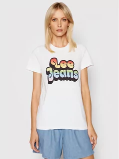 Koszulki i topy damskie - Lee T-Shirt Pride Graphic L43XEP12 Biały Regular Fit - grafika 1