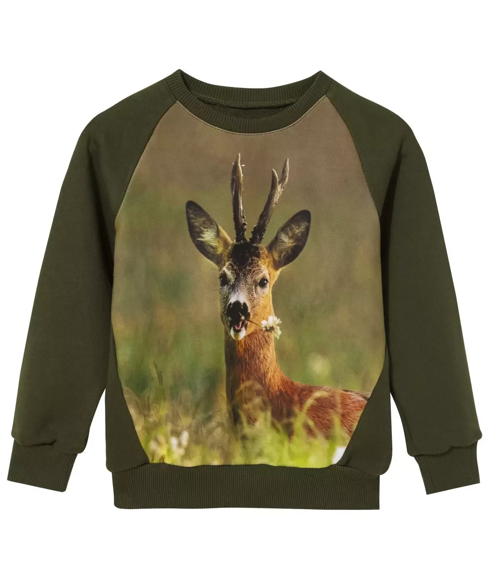 BLUZA DZIECIĘCA WADERA ZIELONA Z KOZŁEM-116/122