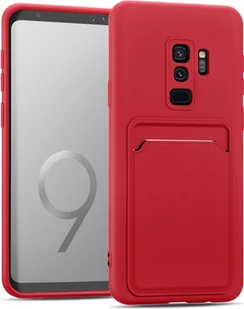 Etui na telefon komórkowy Samsung Galaxy S9 silikonowe etui ochronne z kieszenią na kartę Slim Wallet Case, czerwone - Etui i futerały do telefonów - miniaturka - grafika 1