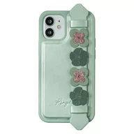 Etui i futerały do telefonów - Kingxbar Sweet Series żelowe etui ozdobione oryginalnymi Kryształami Swarovskiego z podstawką iPhone 12 Pro / iPhone 12 zielony - miniaturka - grafika 1