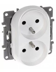 Legrand Niloe Gniazdo podwójne do ramek wielokrotnych 2x2P+Z biały 764542 764542 - Gniazdka elektryczne - miniaturka - grafika 1