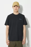 Koszulki męskie - Columbia t-shirt bawełniany Explorers Canyon kolor czarny wzorzysty 2036451 - miniaturka - grafika 1