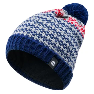 Męska Czapka zimowa HI-TEC ELDAR 12912-GR/NAVY/RE - Czapki męskie - miniaturka - grafika 1