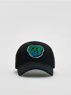 Czapki damskie - Reserved - Bawełniana czapka z daszkiem - czarny - miniaturka - grafika 1