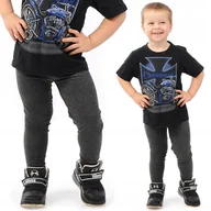 Legginsy - Getry chłopięce Długie legginsy Spodnie Grafitowe 98 - miniaturka - grafika 1