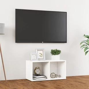 vidaXL Lumarko Szafka pod TV, biała, 72x35x36,5 cm, płyta wiórowa 805525 - Szafki RTV - miniaturka - grafika 1