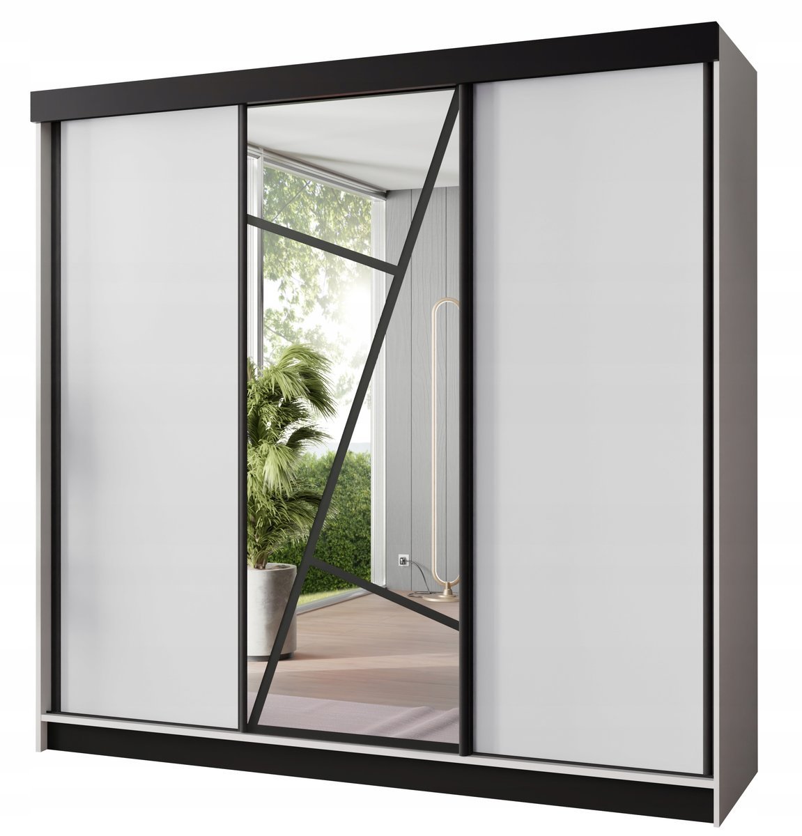 Szafa przesuwna z lustrami VENA - 250 biały