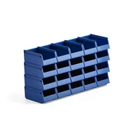 Pojemniki przemysłowe - Wielofunkcyjne pojemniki magazynowe AJ 9000, seria 9075, 170x105x75 mm, 20 szt., niebieski - miniaturka - grafika 1