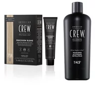 Zestawy kosmetyków męskich - American Crew Precision Blend Utleniacz 4,5% - 500ml + American Crew Precision Blend Odsiwiacz repigmentacja Kolor jasny 7-8 3x40ml - miniaturka - grafika 1