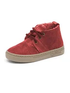 Botki damskie - natural world Skórzane botki w kolorze czerwonym - miniaturka - grafika 1