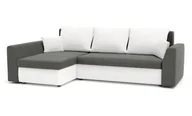 Narożniki - Narożnik z funkcją spania, Paul, 240x140x75 cm, biel, szary - miniaturka - grafika 1