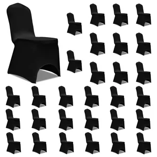 vidaXL Elastyczne pokrowce na krzesła, czarne, 30 szt. vidaXL - Pokrowce na meble - miniaturka - grafika 1