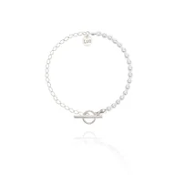 Bransoletki - Bransoletka srebrna z perłami - miniaturka - grafika 1