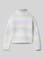 Swetry dla dziewczynek - Sweter z dzianiny o kroju regular fit z cieniowaniem - miniaturka - grafika 1