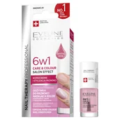 Odżywki do paznokci - Eveline Cosmetics Nail Therapy Professional 6w1 Care & Colour skoncentrowana odżywka do paznokci nadająca kolor Crystal Rose 5ml - miniaturka - grafika 1