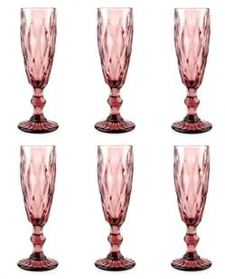 Komplet 6 kieliszków Elise Pink 180 ml - Kieliszki - miniaturka - grafika 1