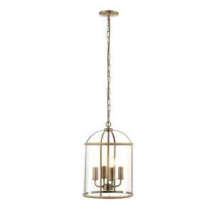 Lampa wisząca Lambeth - kolor mosiądz, transparentny - 69455 - Lampy sufitowe - miniaturka - grafika 1