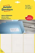 Etykiety samoprzylepne i bloki etykiet - Avery Zweckform Etykiety adresowe białe do drukarek igłowych 420 etyk./op. 67 x 38 mm białe ZWECKFORM 3348 3348 - miniaturka - grafika 1