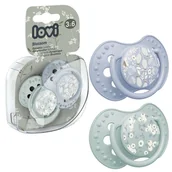 Smoczki uspokajające - LOVI Dynamiczny Smoczek Silikonowy Uspokajający Blossom Blue 3-6m 2 szt. - miniaturka - grafika 1