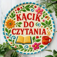 Rękodzieło - TEMU 2D płaski, 1 szt. polski „ DO CZYTANIA” okrągły aluminiowy na ścianie - 7.8x7.8 cala, kolorowy kwiatowy i projekt książkowy, idealny do domu, - miniaturka - grafika 1