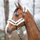 Kantary dla koni - Kavalkade Kantar skórzany z naturalnym futrem Marvellous - miniaturka - grafika 1