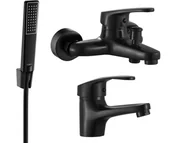 Zestawy baterii łazienkowych - Mexen Erica R72 zestaw wannowy, czarny - 746403R72-70 - miniaturka - grafika 1