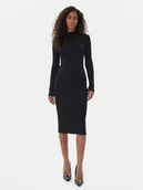 Sukienki - Fracomina Sukienka dzianinowa FJ25WD5006K463Q7 Czarny Slim Fit - miniaturka - grafika 1
