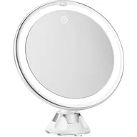 Lusterka do makijażu - Lustro do makijażu powiększające 25x z oświetleniem, przyssawką i możliwością obrotu o 360° – 3 ustawienia oświetlenia – idealne na toaletkę. 1 sztuk - miniaturka - grafika 1