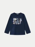 Bluzki damskie - Mayoral Bluzka 4072 Granatowy Regular Fit - miniaturka - grafika 1