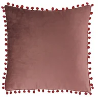 Poszewki na poduszki - Poszewka Velvet POMPONS Wine, Bordo, 40x40 cm - miniaturka - grafika 1