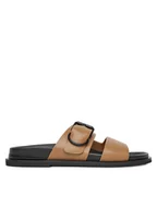 Klapki i japonki damskie - Badura Klapki FLOWER-LT778-93 Brązowy - miniaturka - grafika 1