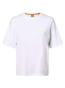 BOSS Orange - T-shirt damski  C_Evarsy_blurred, biały - Koszulki i topy damskie - miniaturka - grafika 1
