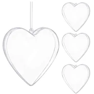 Bombki - Bombki akrylowe 7cm serce plastikowe decoupage zestaw 4 szt. - miniaturka - grafika 1
