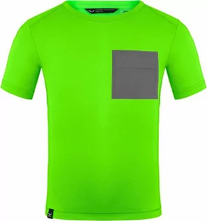 Koszulki sportowe męskie - Koszulka Salewa PEDROC DRY K S/S TEE - 5811/fluo green - grafika 1