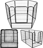 Sprzęt podróżny i transportery dla psów - Springos Kojec dla zwierząt wybieg klatka dla psa 184x94x100 cm czarna UNIWERSALNY - miniaturka - grafika 1
