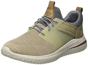 Skechers Męskie trampki Delson 3.0, Taupe dzianinowa siatka W syntetyczna, 43 EU - Trampki męskie - miniaturka - grafika 1