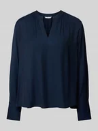 Bluzki damskie - Bluzka o kroju regular fit z dekoltem w serek - miniaturka - grafika 1