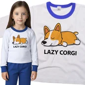 Piżamy dla dziewczynek - Piżama dziecięca Leniwy Pies Corgi 110/116 - VoloDonum - miniaturka - grafika 1